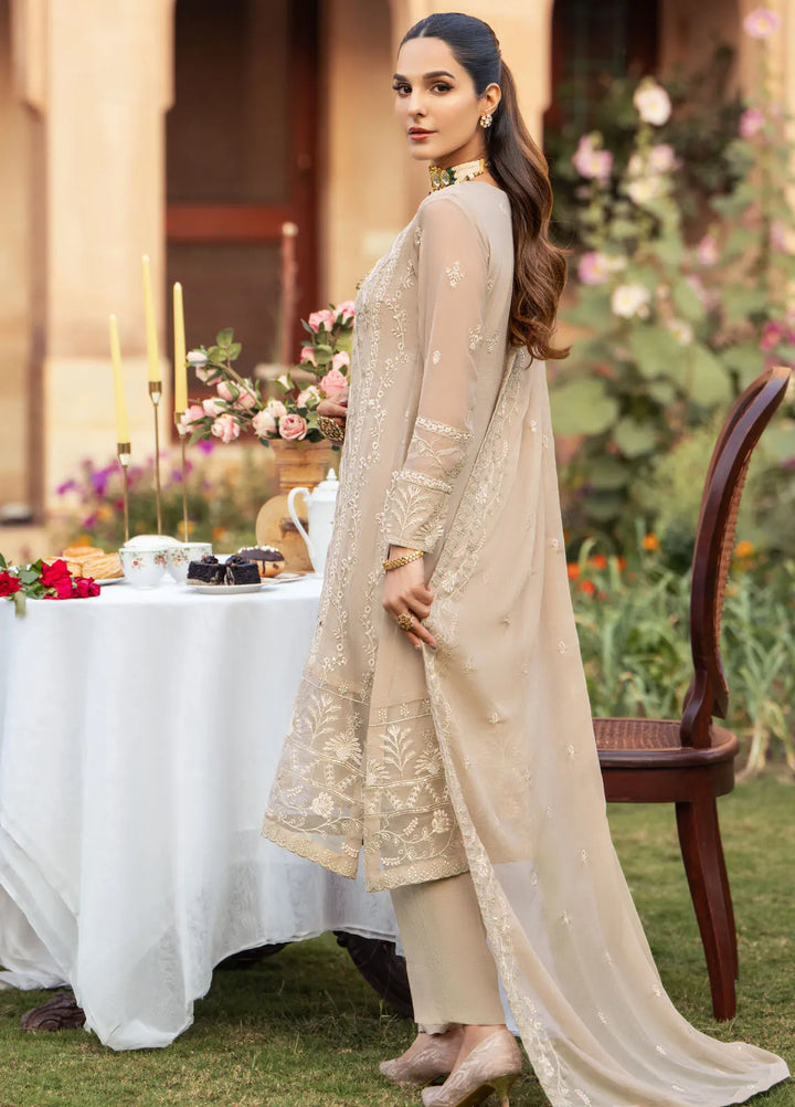 Merakish By Shahzeb Textiles Embroidered Chiffon Suit Unstitched 3 Piece ST24L Amal - Formals Collection