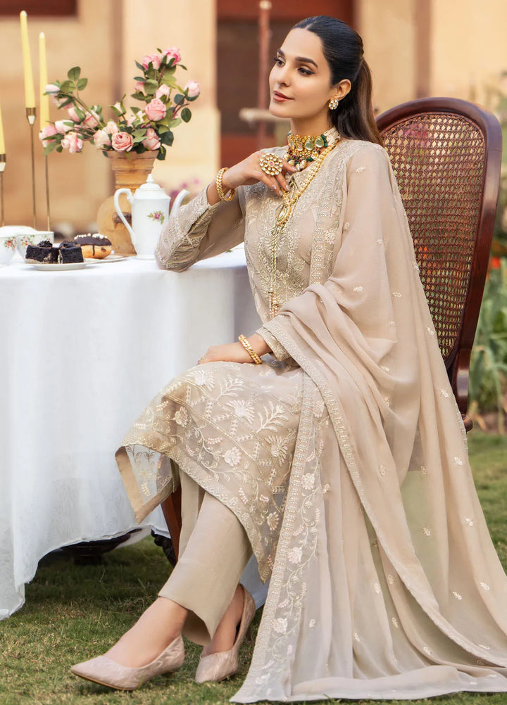 Merakish By Shahzeb Textiles Embroidered Chiffon Suit Unstitched 3 Piece ST24L Amal - Formals Collection