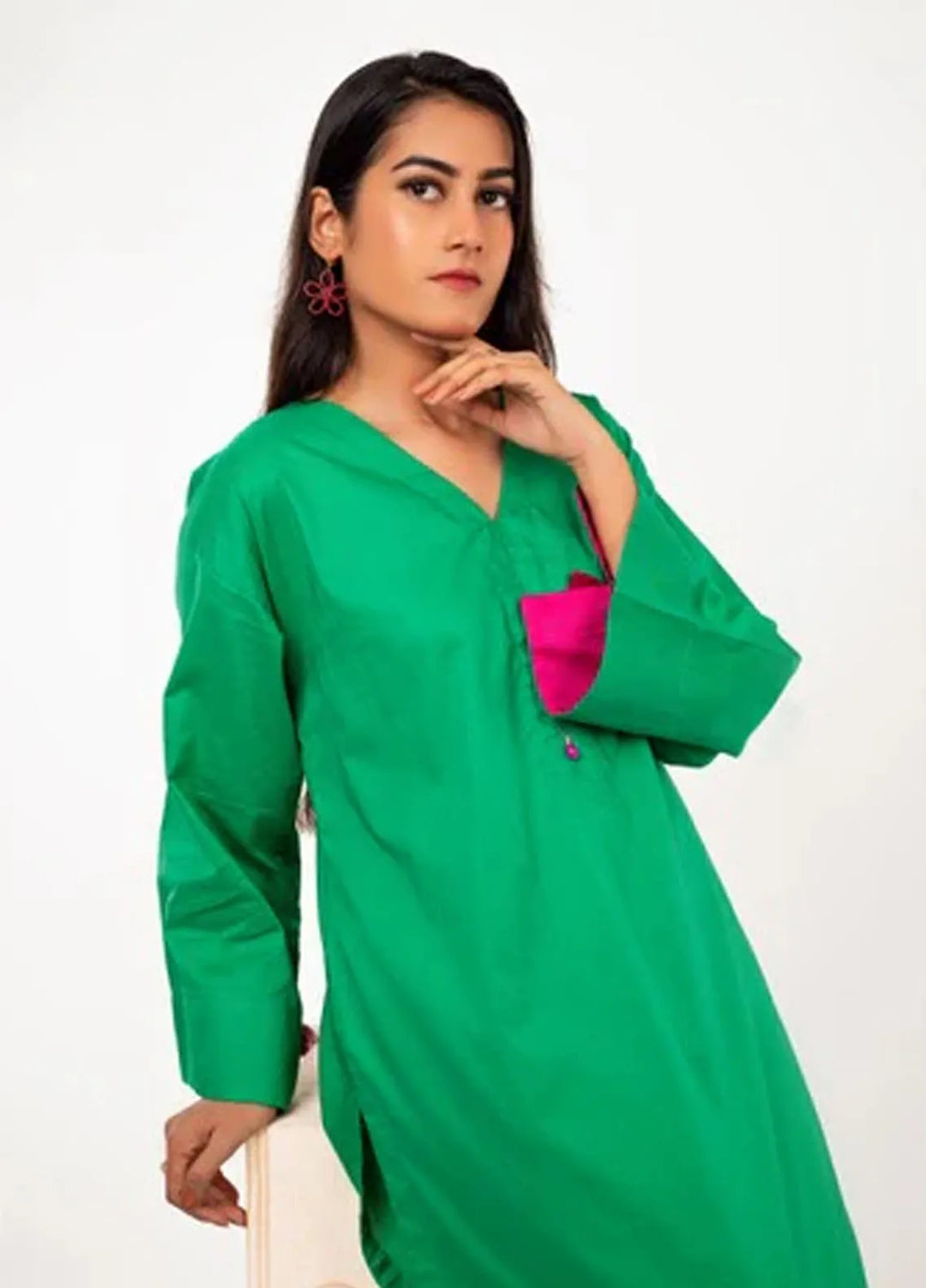 MHK Pret Printed Cotton 2 Piece Suit Green Pret