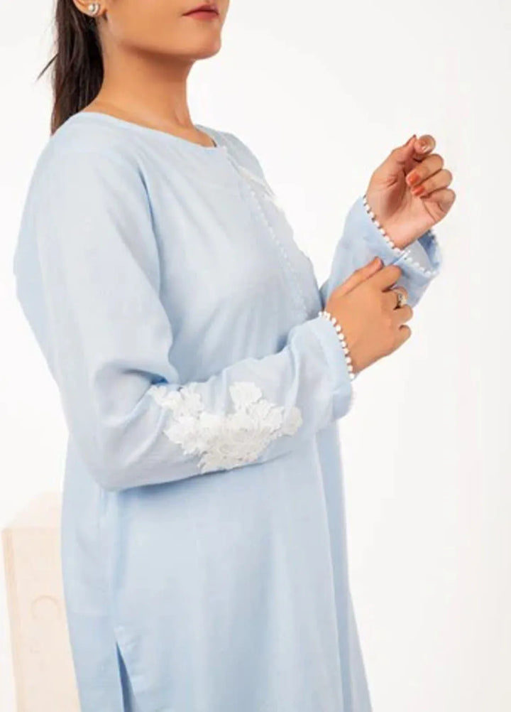 MHK Pret Printed Irish Cotton 2 Piece Suit Powder Blue
