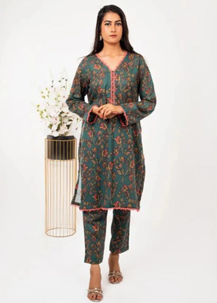 MHK Pret Printed Lawn 2 Piece Suit Green Floral