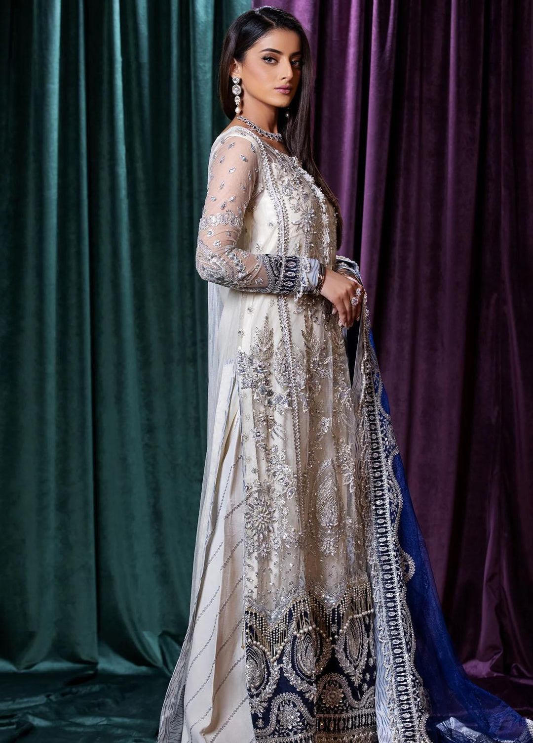 Mijwan By Maryum N Maria Embroidered Net Suits Unstitched 3 Piece MNM23MJ MFD0122 Lea - Festive Collection