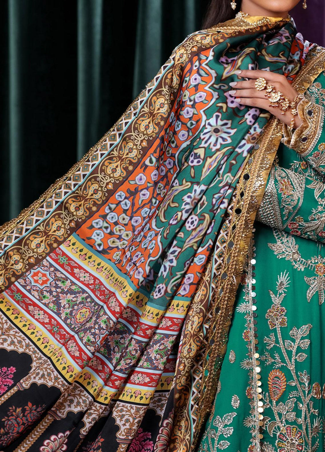 Mijwan By Maryum N Maria Embroidered Chiffon Suits Unstitched 3 Piece MNM23MJ MFD0127 Celine - Festive Collection