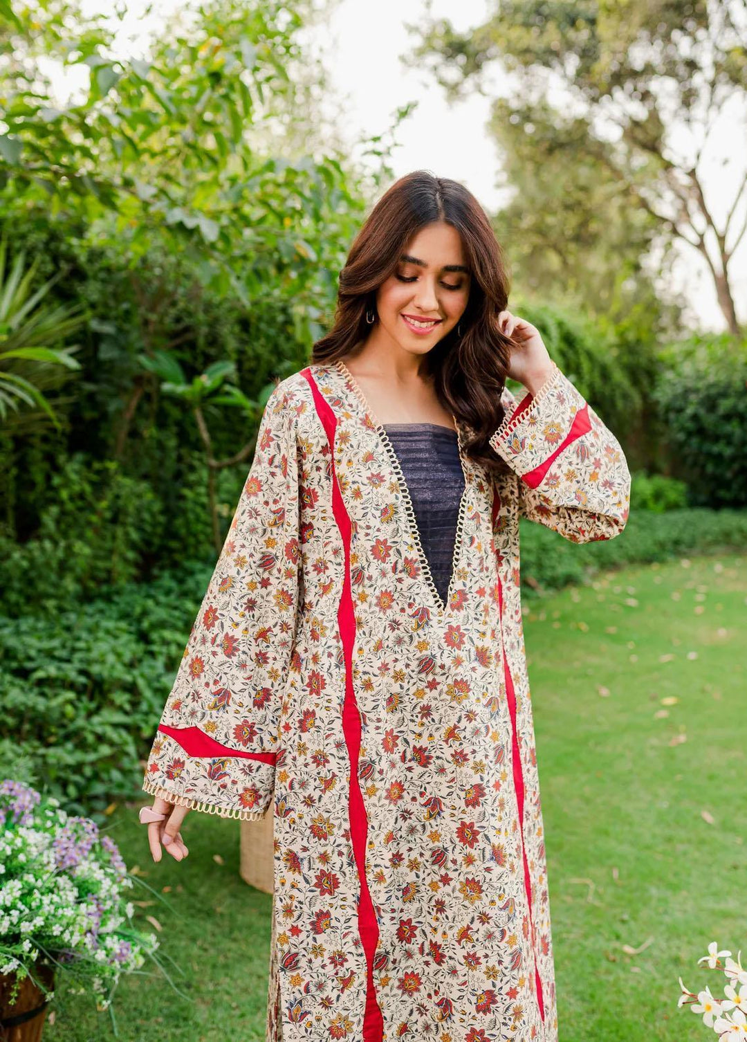 Naayas Pret Embroidered Lawn 2 Piece Suit NS23M Reblue