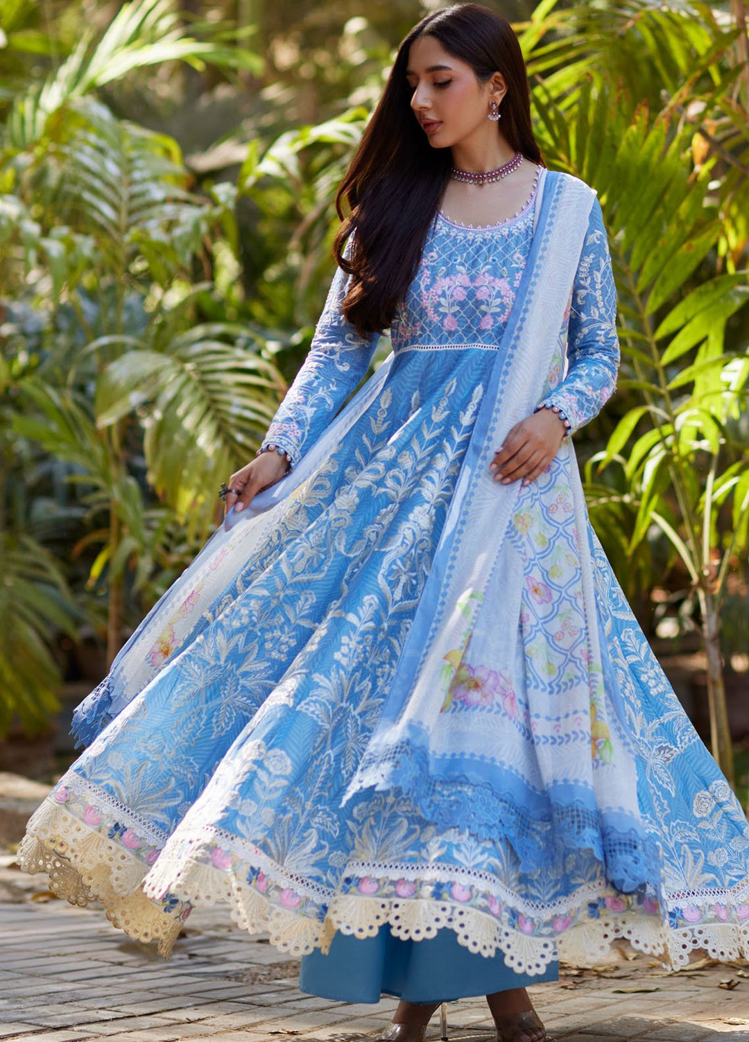 Mina Hasan Embroidered Lawn Suits Unstitched 3 Piece MNH25LL Baano - Festive Collection