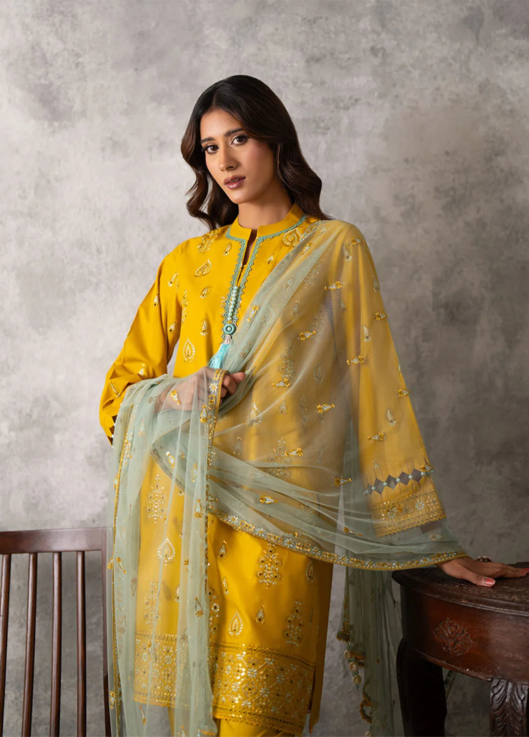 Mina Jan by Salitex Embroidered Lawn Suits Unstitched 3 Piece SUNS24MI070UT - Summer Collection