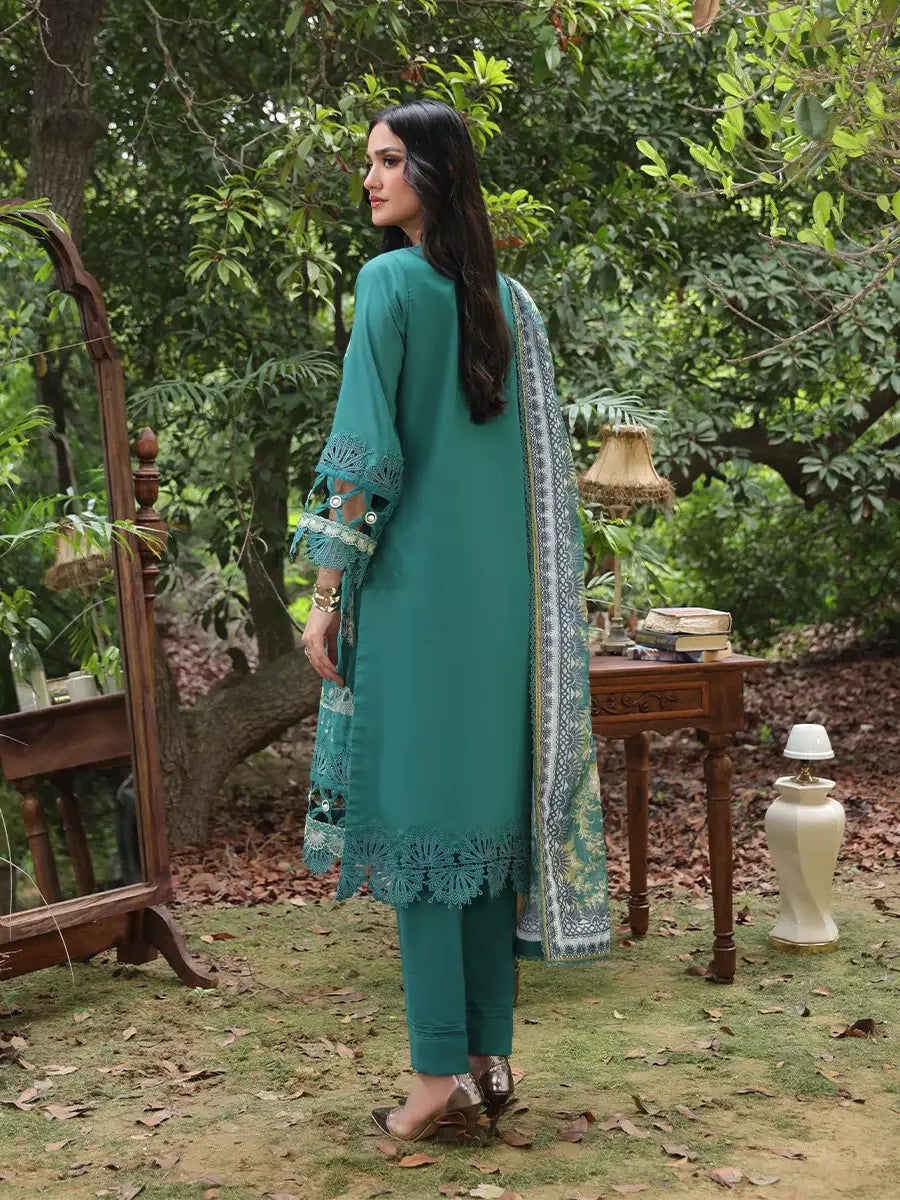 Salitex Women Embroidered Cambric 3 Piece Suit SUNS24ALM009 - Winter Collection