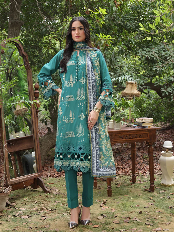 Salitex Women Embroidered Cambric 3 Piece Suit SUNS24ALM009 - Winter Collection