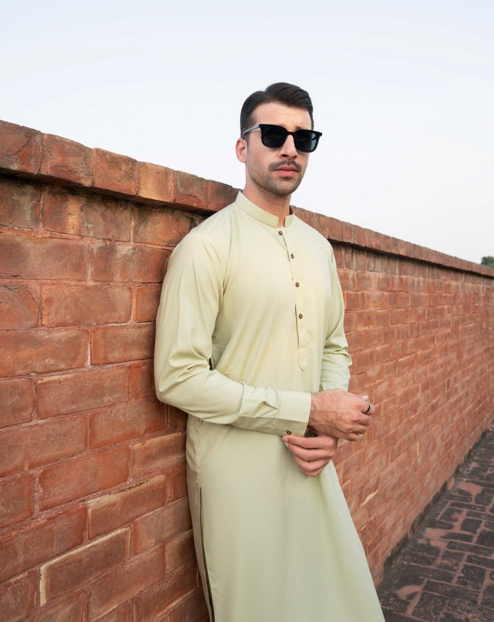 Muraqsh Ready To Wear Solids Cotton Men Mint Kurta Trouser/Shalwar MUR-P-KS - Summer Collection