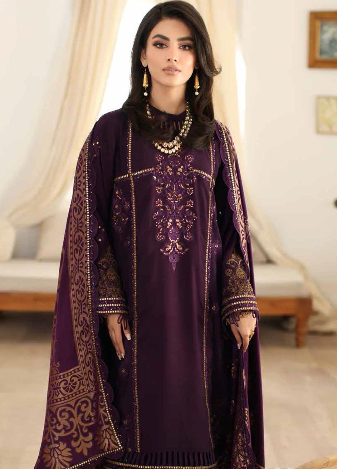 Miraas By Charizma Embroidered Staple Suits Unstitched 3 Piece CRZ23MS CM3-01 - Winter Collection