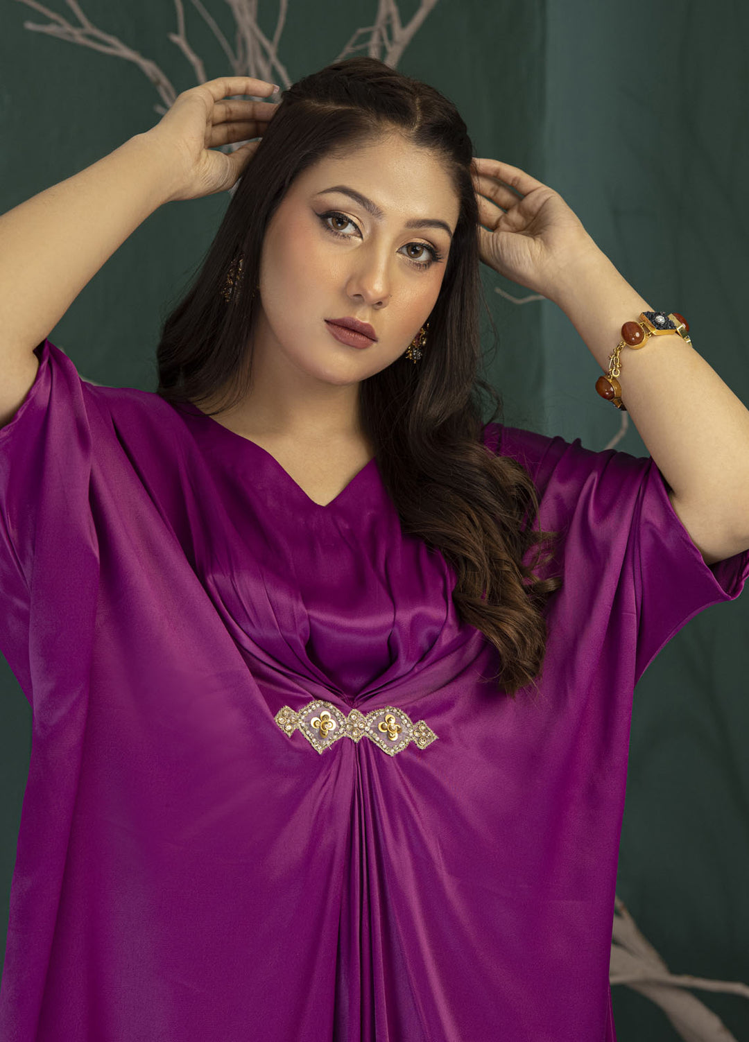 Miras Pret Plain Silk 2 Piece Suit Isla