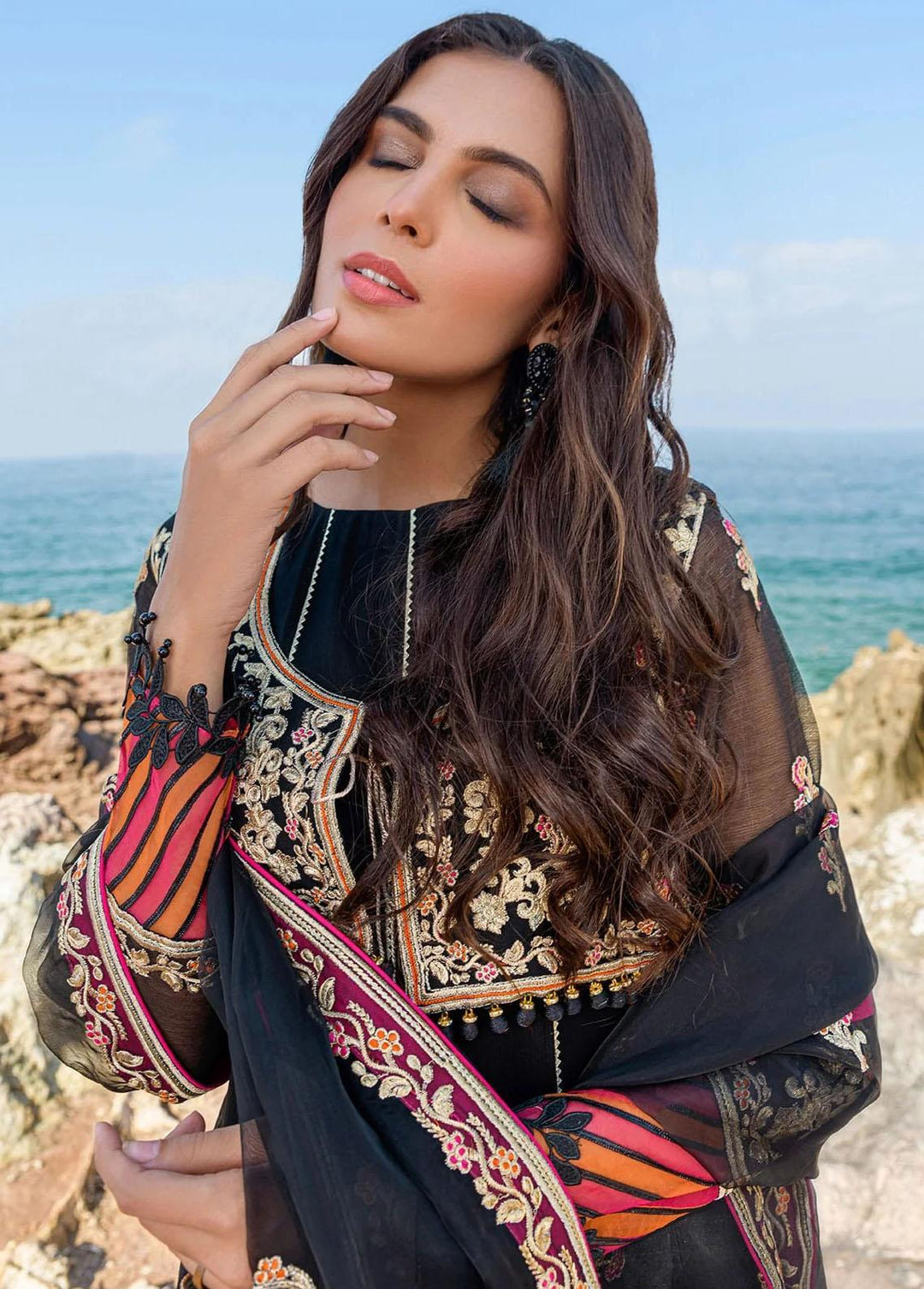 Mireh By The Woven Palace Embroidered Chiffon Suits Unstitched 3 Piece ...