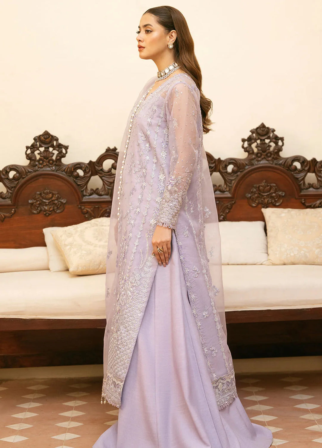 Mireya by Declare Embroidered Organza Suits Unstitched 3 Piece DC24ML Freesia LFU-0019 - Luxury Collection