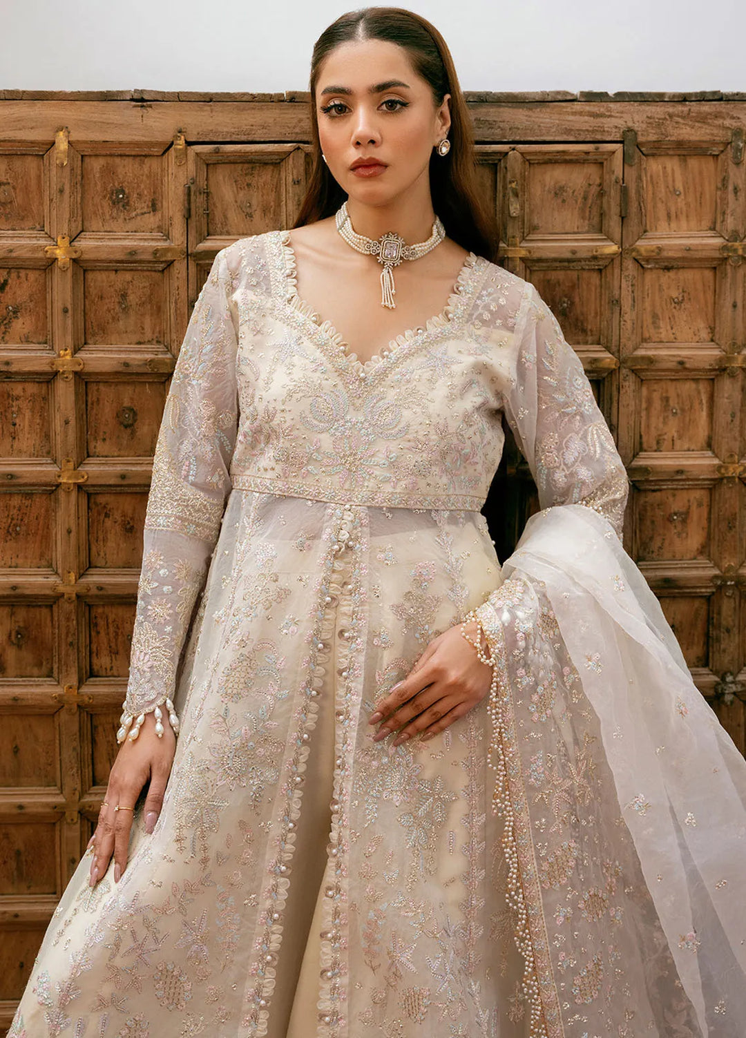 Mireya by Declare Embroidered Raw Silk Suits Unstitched 3 Piece DC24ML LOTUS LFU-0015 - Luxury Collection