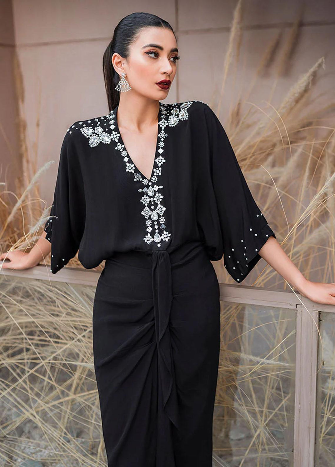 Malook By Shazia Ovais Pret Embroidered Silk 2 Piece Suit MLK23M Elmas