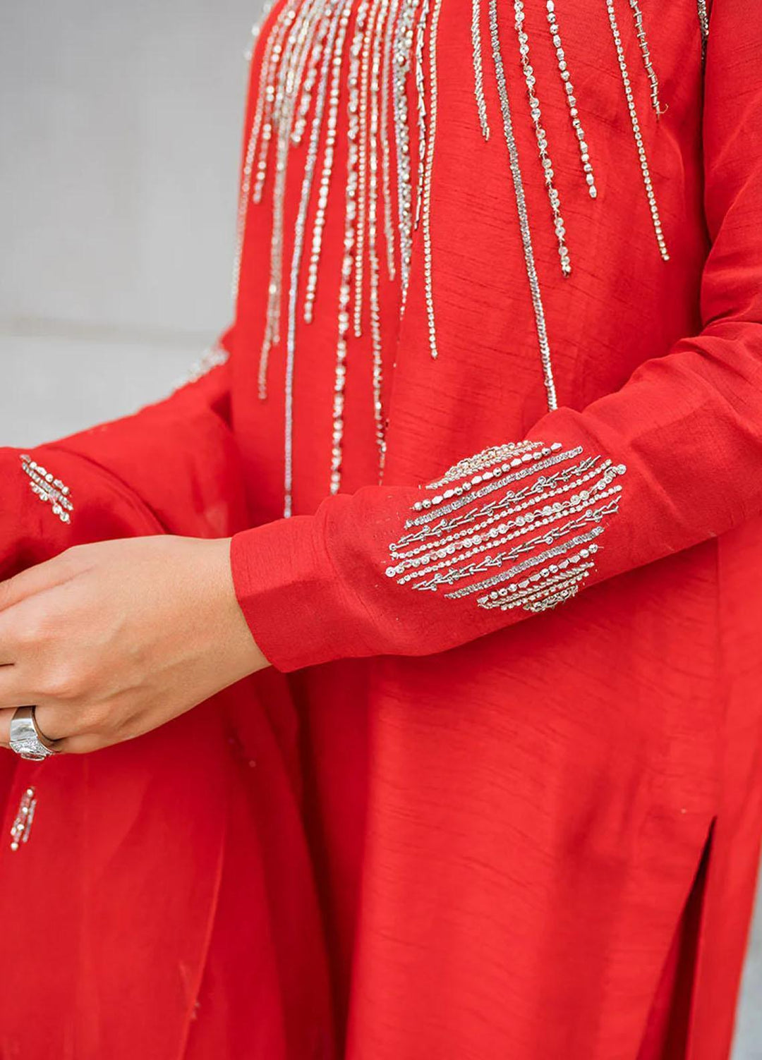 Malook By Shazia Ovais Pret Embroidered Raw Silk 3 Piece Suit MLK23M Nawal