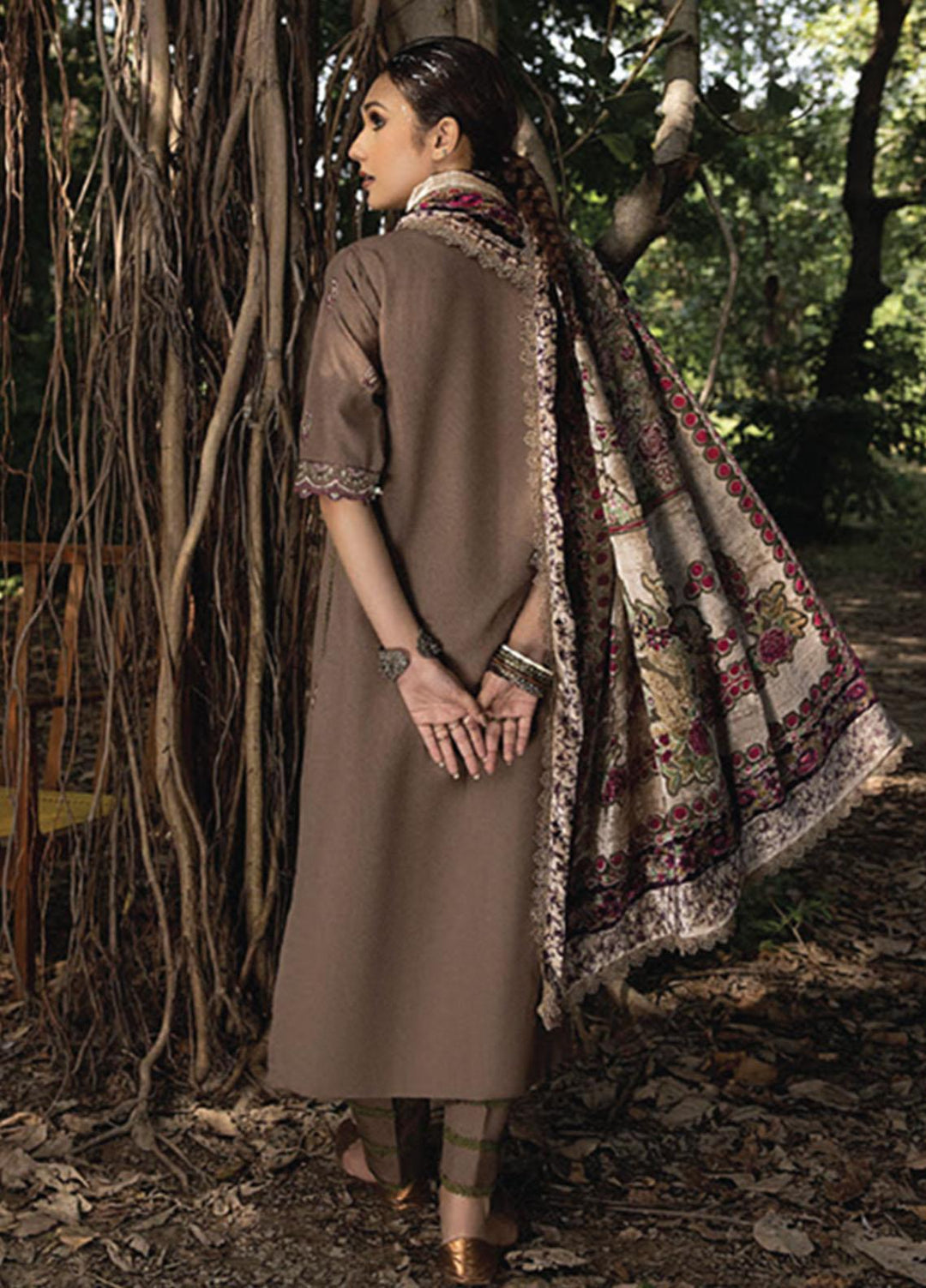 Mirk By Humdum Embroidered Wool Suits Unstitched 3 Piece HD23MK D-03 - Winter Collection