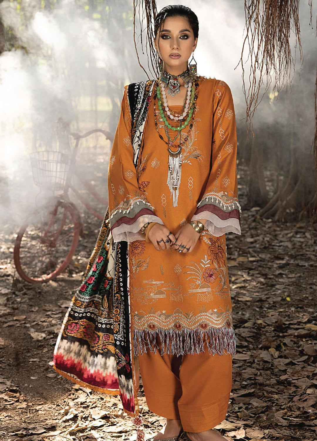 Humdum Collection Mirk By Humdum Embroidered Wool Suits Unstitched 3 Piece HD23MK D-09 ...
