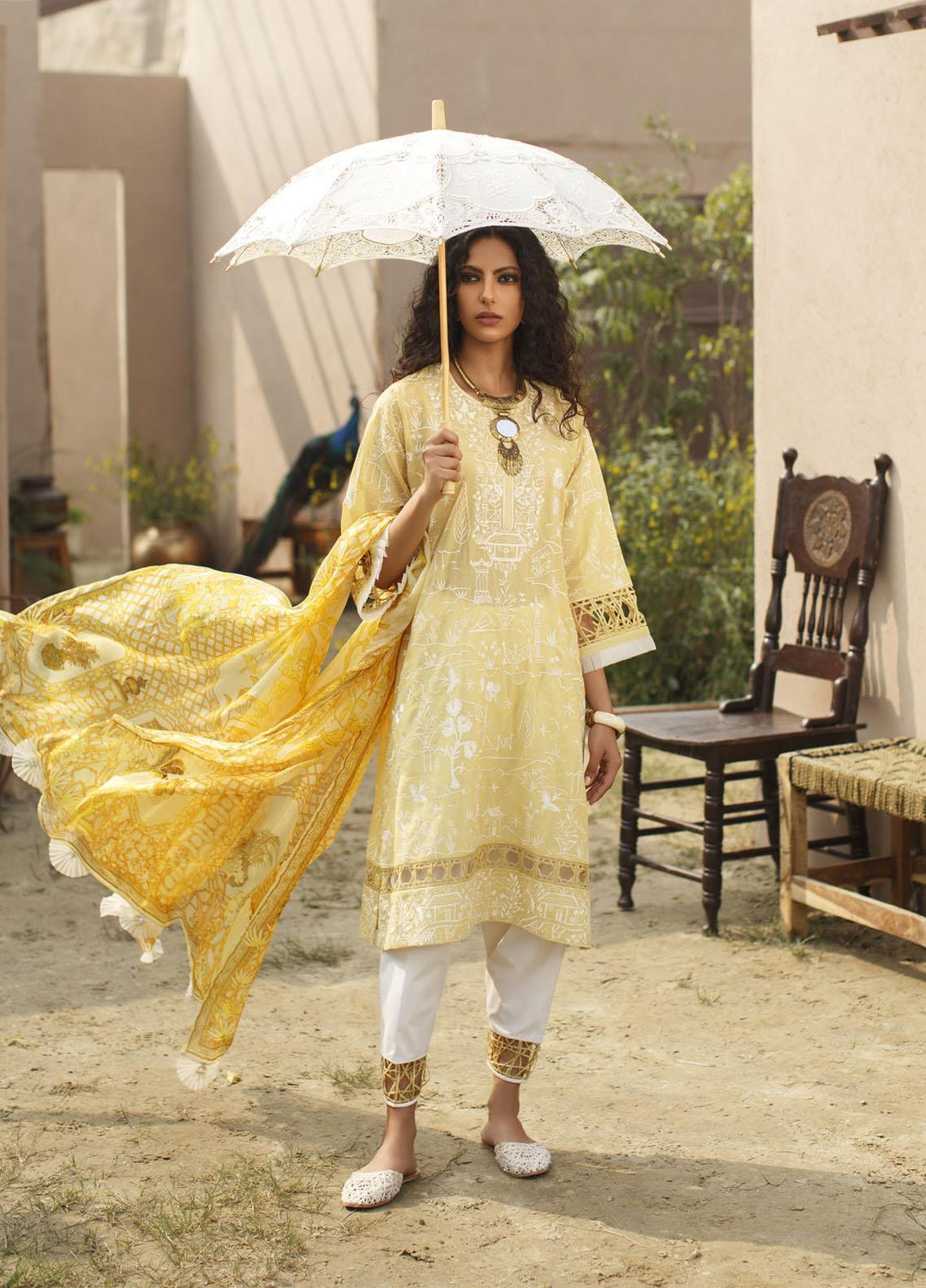 Misha Lakhani Embroidered Lawn Suits Unstitched 2 Piece ML21L 10 Chinois - Summer Collection