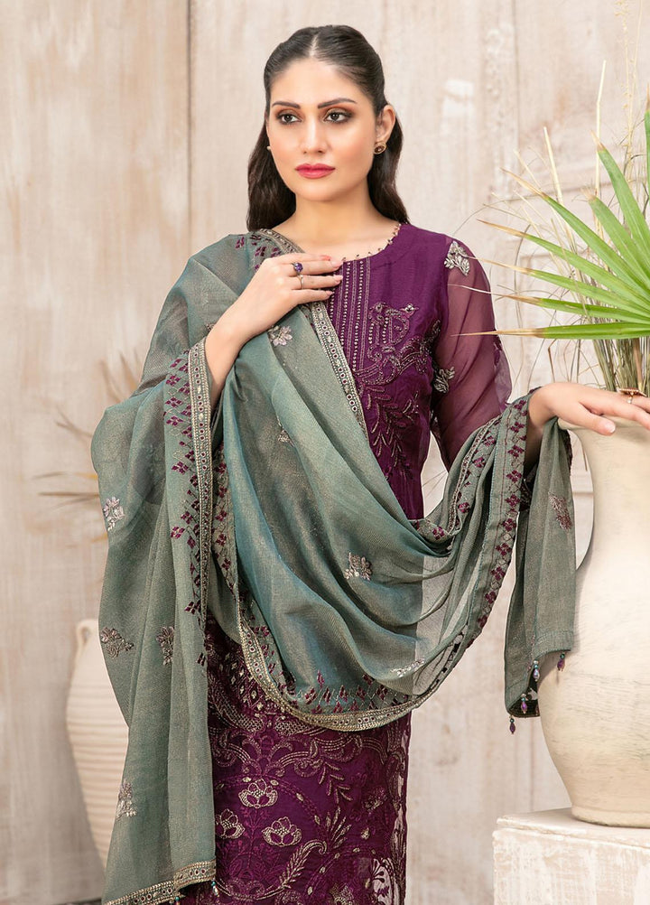 Mishkah By Tawakkal Fabrics Embroidered Organza Suits Unstitched 3 Piece TWF23MK D-9932 - Festive Collection