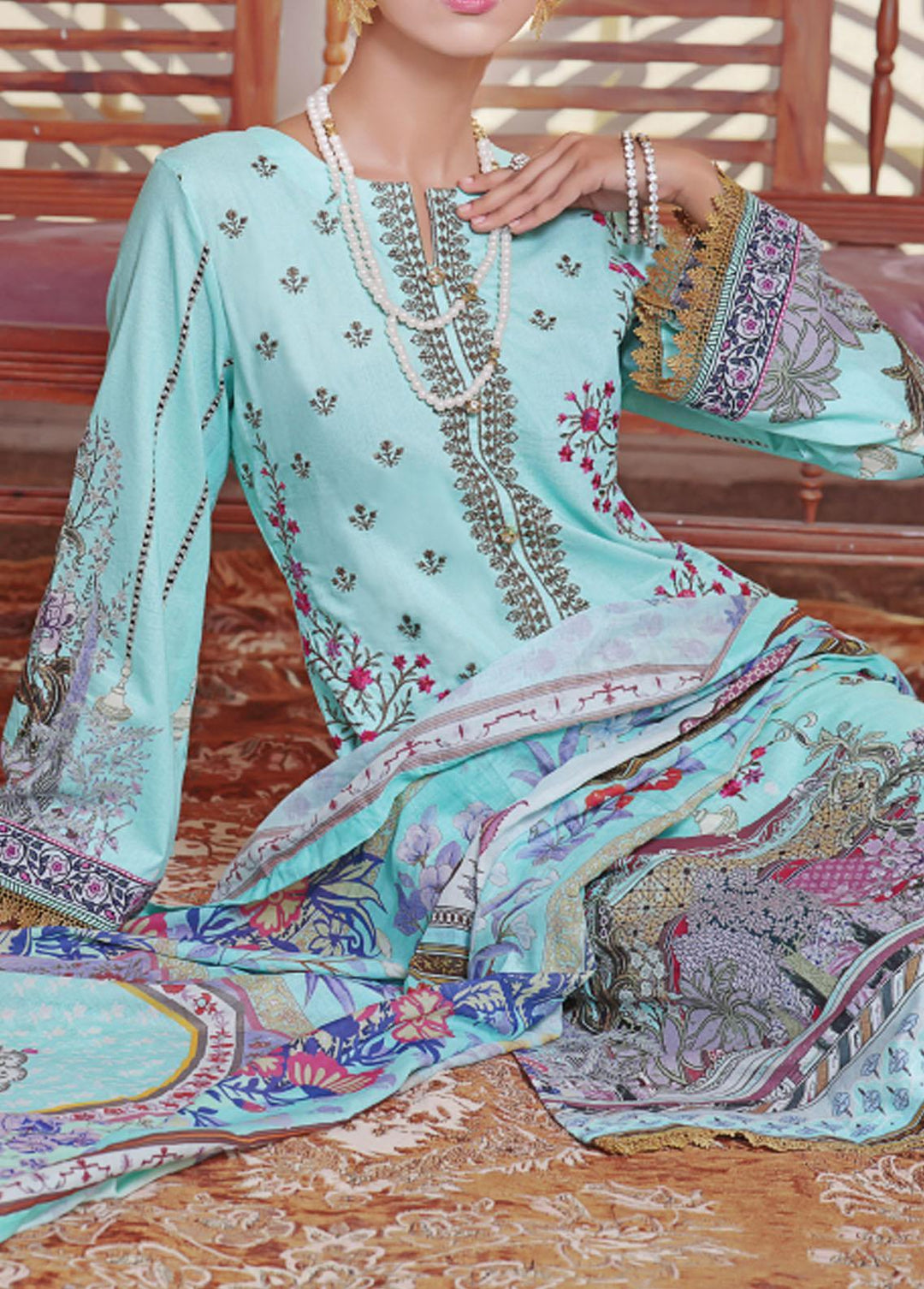 Misri By VS Textiles Embroidered Lawn Suits Unstitched 3 Piece VS23ME D-180 - Summer Collection