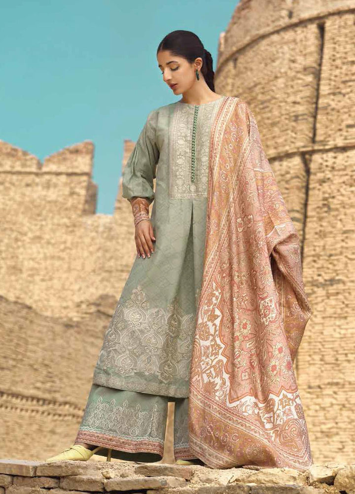 Mizaj By Tena Durrani Embroidered Lawn Suits Unstitched 3 Piece TD21M-2 14 Tapioca - Summer Collection