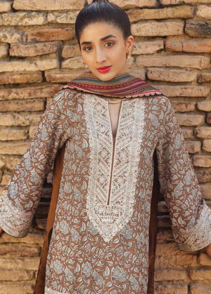 Mizaj By Tena Durrani Embroidered Lawn Suits Unstitched 3 Piece TD21M-2 16 Travertine - Summer Collection
