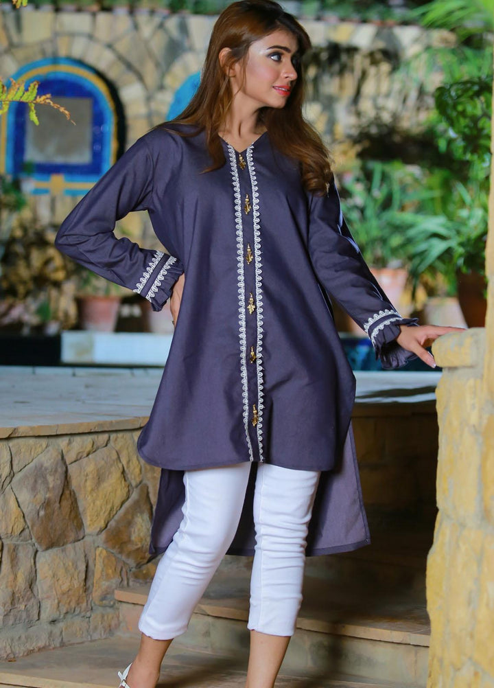 Modest Fancy  Stitched Top MD21L 022 Denim Grey