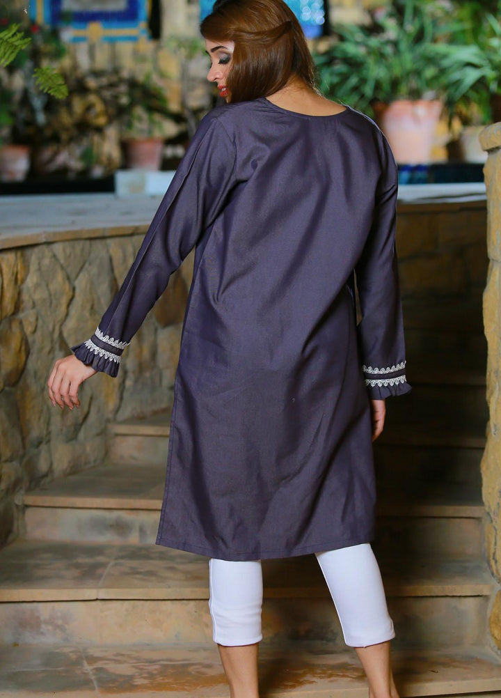 Modest Fancy  Stitched Top MD21L 022 Denim Grey