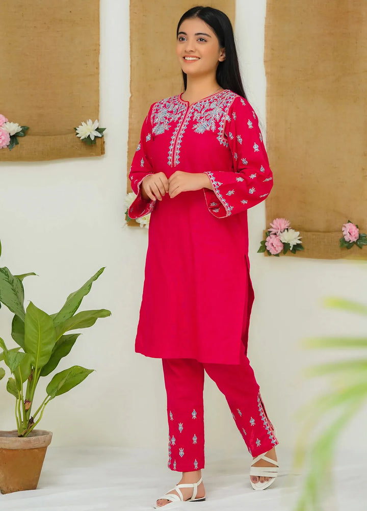 Modest Pret Casual Khaddar 2 Piece Suit Peony