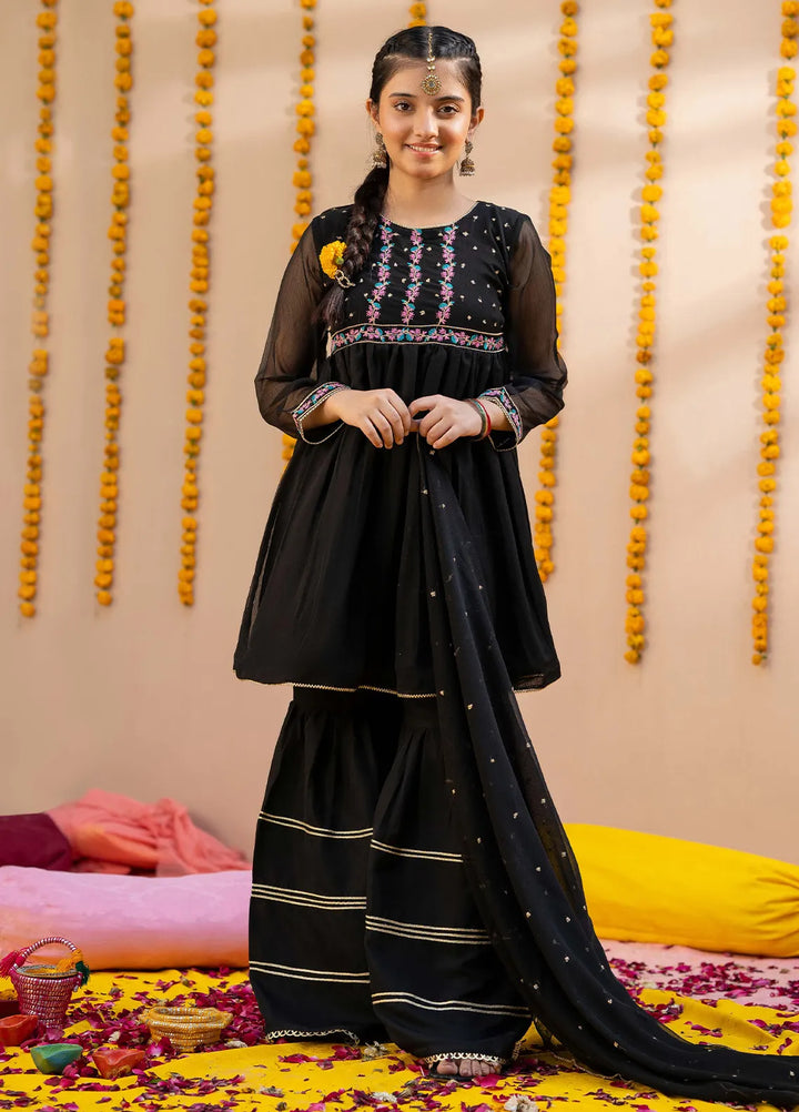 Modest Pret Embroidered Chiffon 3 Piece Suit Meher