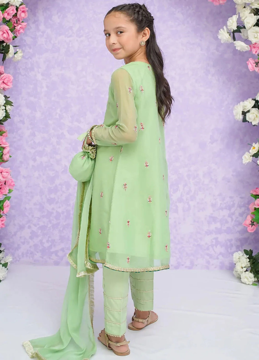 Modest Pret Embroidered Chiffon 3 Piece Suit Rimal