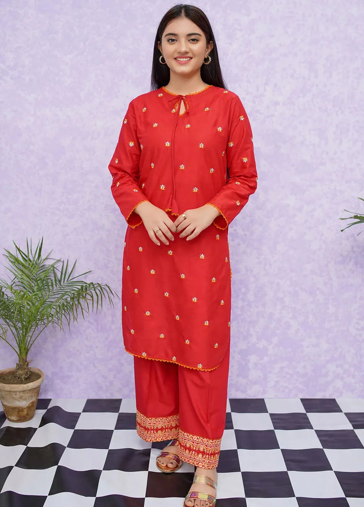Modest Pret Embroidered Cotton 2 Piece Suit 8475