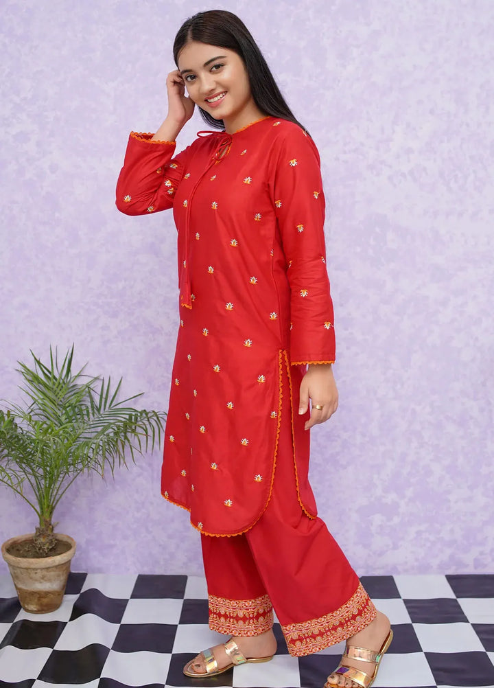 Modest Pret Embroidered Cotton 2 Piece Suit 8475