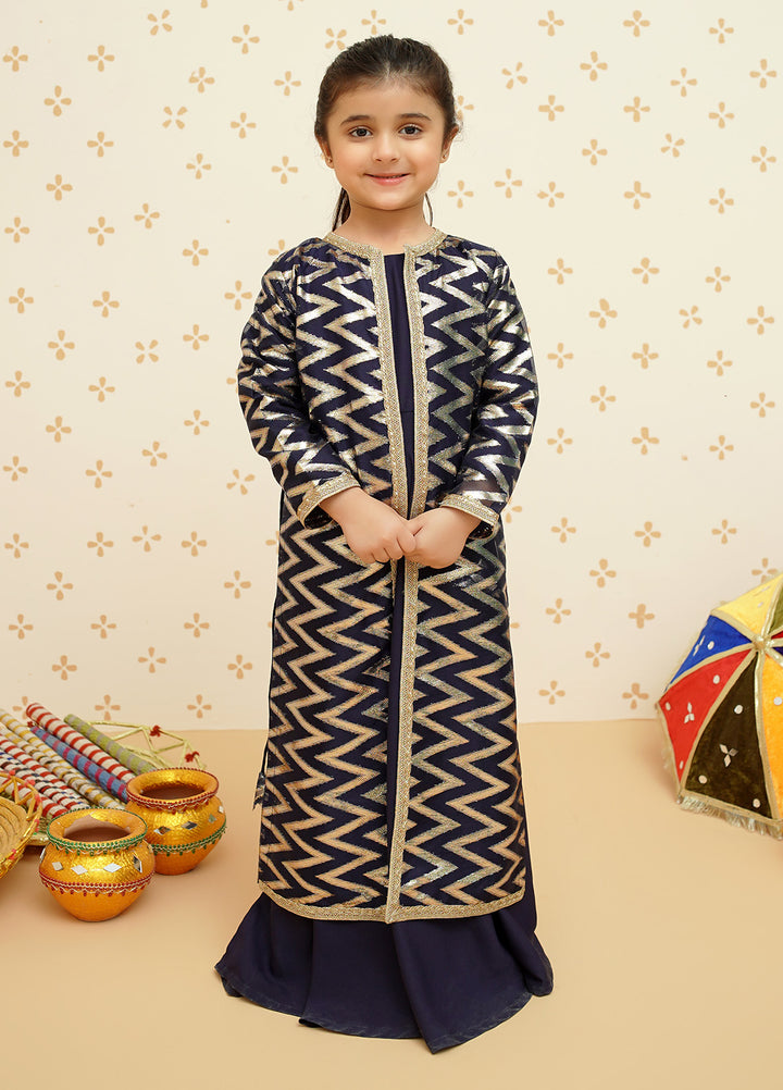 Modest Pret Girls Organza 3 Piece Suit 8985 Blue