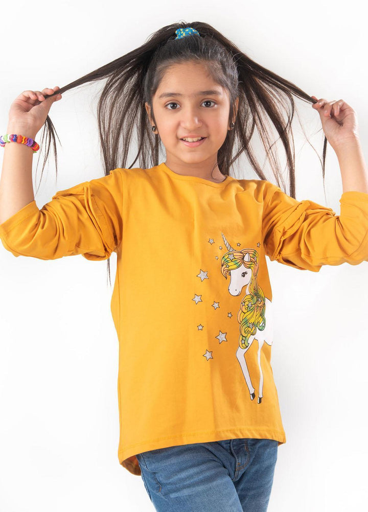 Modest Lycra Casual T-Shirts for Girls -  GSC07 Yellow