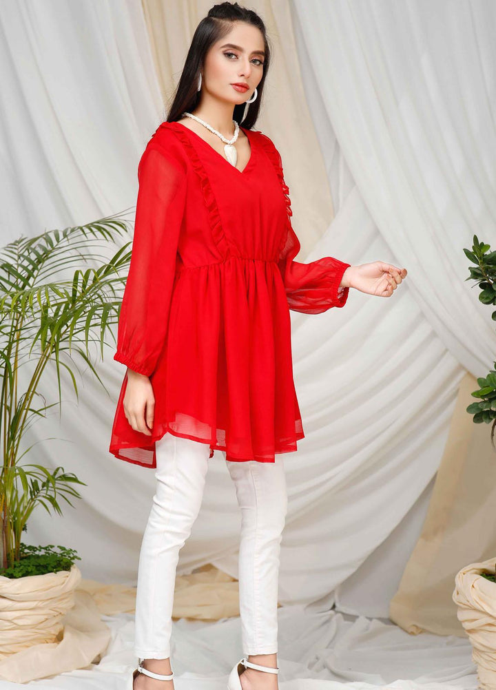 Modest Pret  Chiffon Top Summer Faves W111-Red