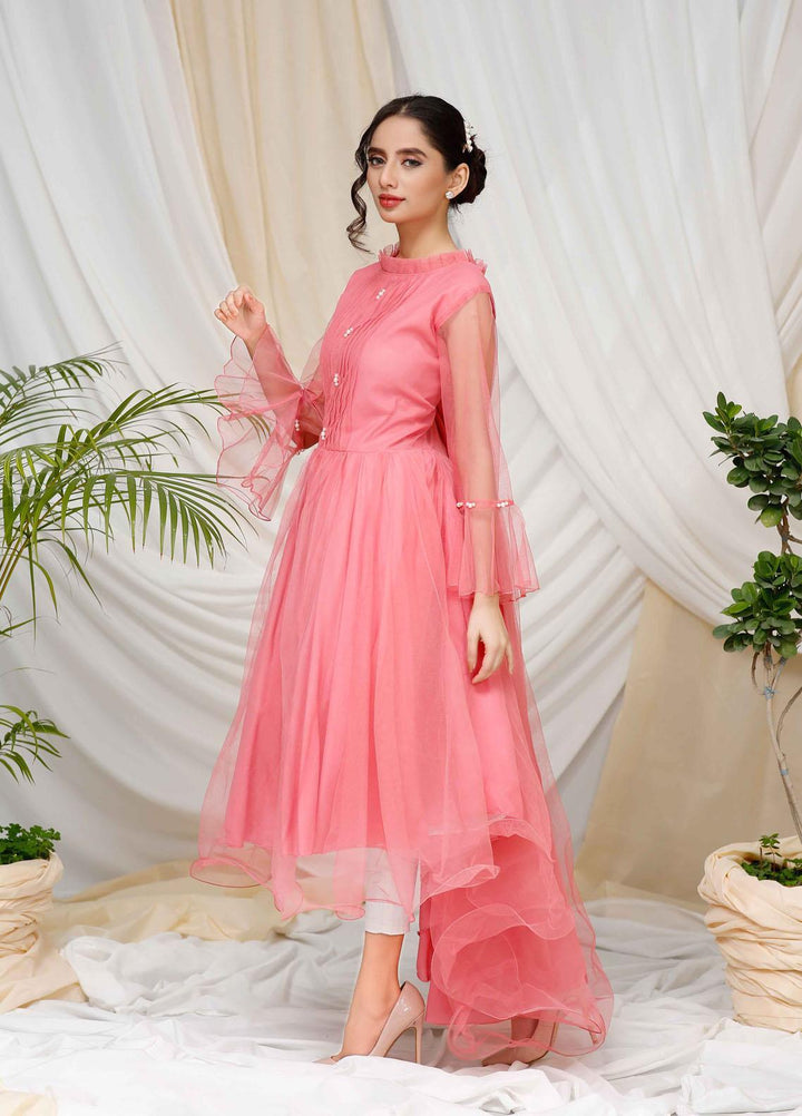 Modest Pret  Net Frock Pink Love W96-Pink
