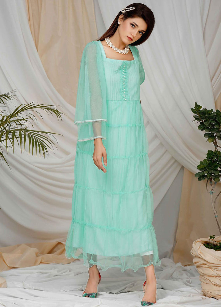 Modest Pret  Net Shirt Aqua Leaf W95-Green