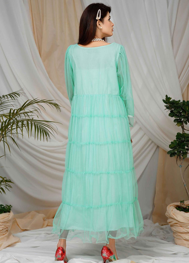 Modest Pret  Net Shirt Aqua Leaf W95-Green