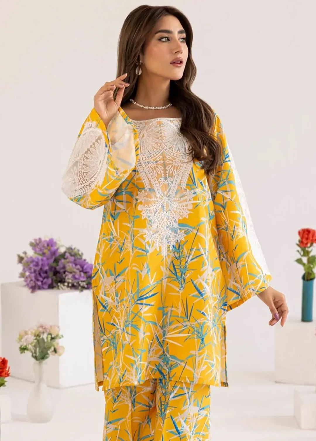 Mohagni Embroidered Lawn Suit Unstitched 3 Piece MG24T PLS-127 - Summer Collection