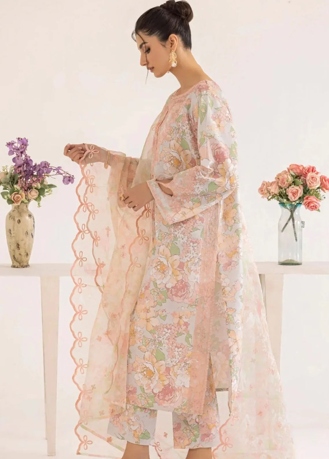 Mohagni Embroidered Lawn Suit Unstitched 3 Piece MG24T PLS-129 - Summer Collection