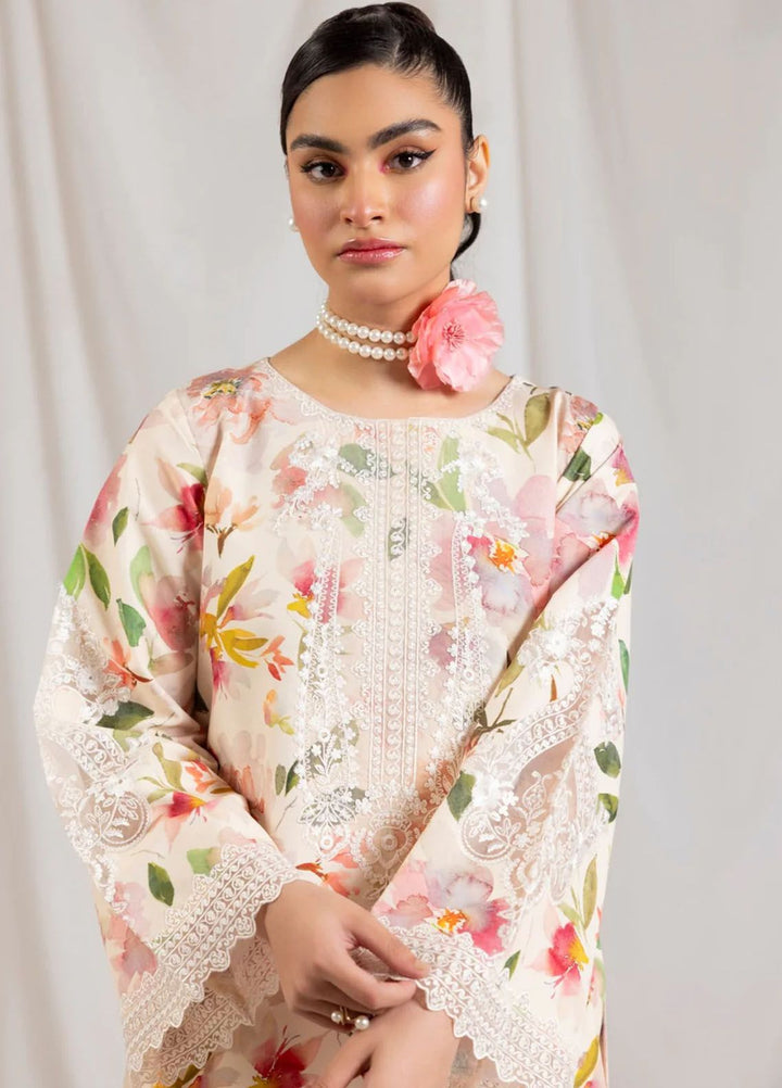 Mohagni Embroidered Lawn Suits Unstitched 2 Piece MG24T PLS-115 - Summer Collection