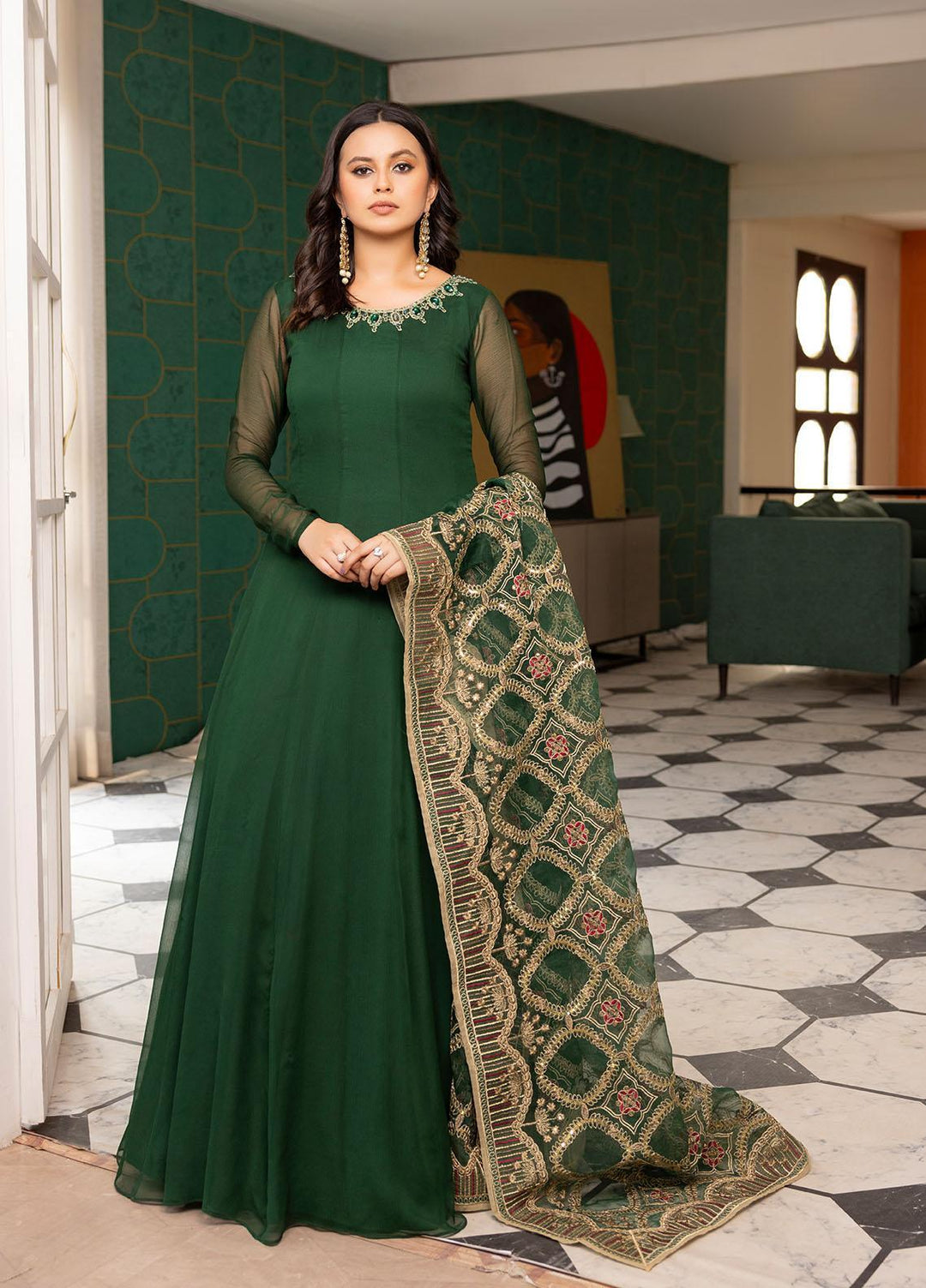 Mohagni Pret Embroidered  3 Piece Suit MGG-03