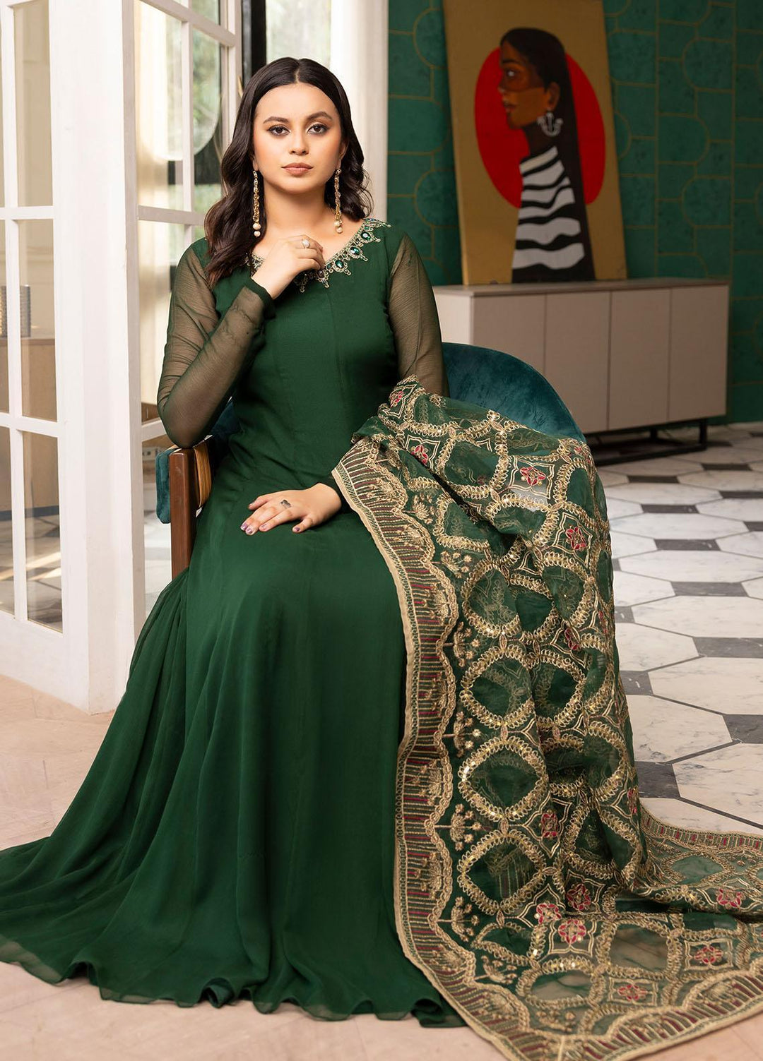 Mohagni Pret Embroidered  3 Piece Suit MGG-03