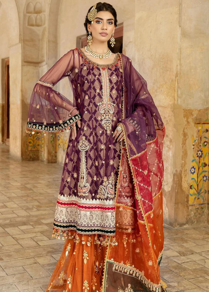 Mohagni Pret Embroidered Net 4 Piece Suit MGM-03