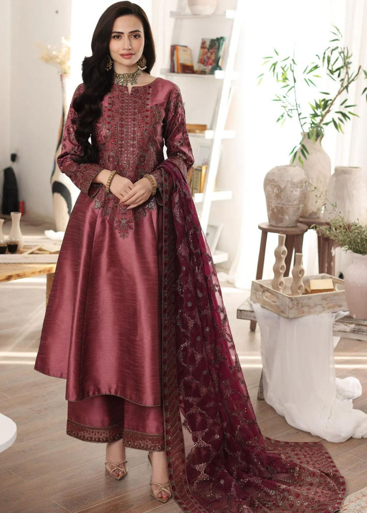 Mohagni Pret Embroidered Raw Silk 3 Piece Suit MGS-07 RESHAM