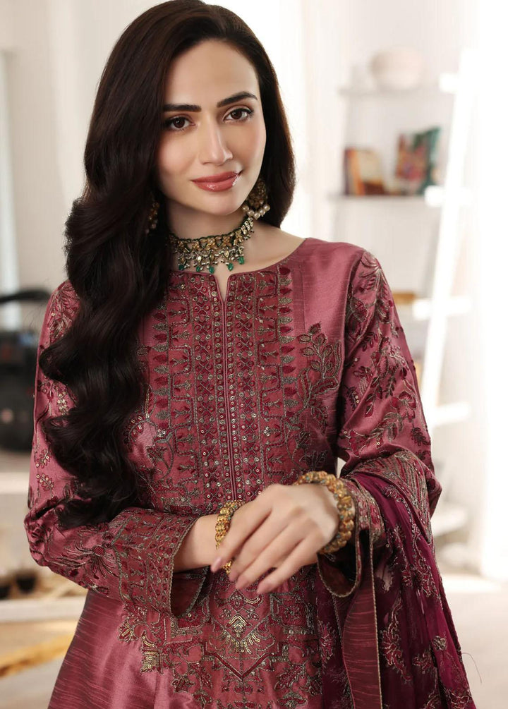 Mohagni Pret Embroidered Raw Silk 3 Piece Suit MGS-07 RESHAM