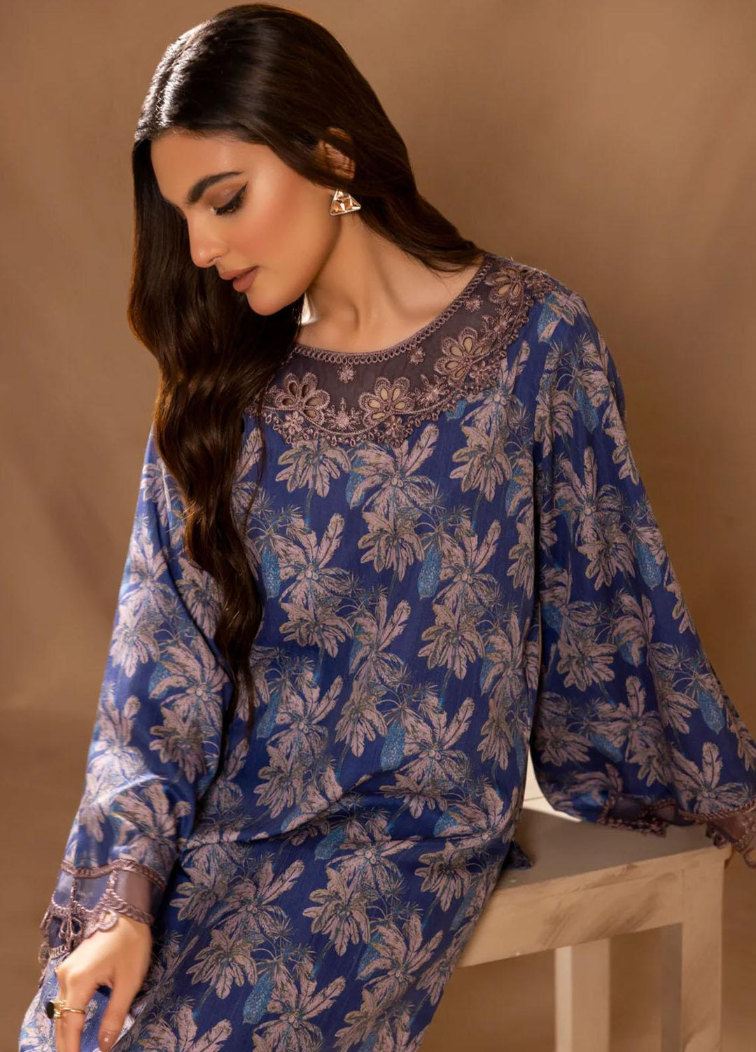 Mohagni Embroidered Slub Suits Unstitched 2 Piece BLS-10 - Winter Collection
