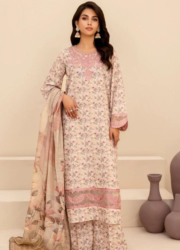 Mohagni Embroidered Slub Suits Unstitched 3 Piece BLS-16 - Winter Collection